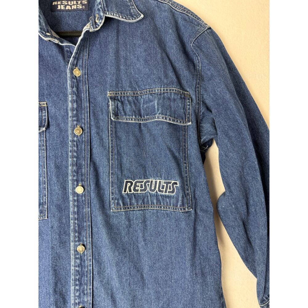 results jean mens  Vintage Blue Denim Jean Jacket - Size Medium - Picture 6 of 12